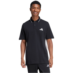 adidas Essentials 3-Streifen Piqué Poloshirt Herren JE6380 - black/white XXL