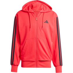 adidas Essentials 3-Streifen French Terry Sweatjacke Herren JD1876 - pure ruby/black S