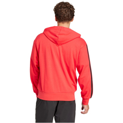 adidas Essentials 3-Streifen French Terry Sweatjacke Herren JD1876 - pure ruby/black S