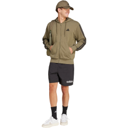 adidas Essentials 3-Streifen French Terry Sweatjacke Herren JD1875 - olive strata/black XS
