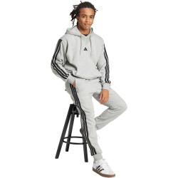 adidas Essentials 3-Streifen Fleece Trainingshose Herren JE6318 - medium grey heather/black XS