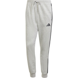 adidas Essentials 3-Streifen Fleece Trainingshose Herren JE6318 - medium grey heather/black M