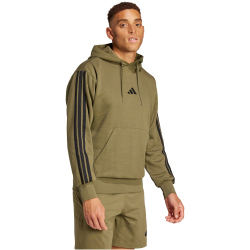 adidas Essentials 3-Streifen Hoodie Herren JD1847 - olive strata/black XS