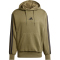 adidas Essentials 3-Streifen Hoodie Herren JD1847 - olive strata/black XS