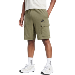 adidas Essentials Feelcozy French Terry Cargoshorts Herren JE6292 - olive strata/black S