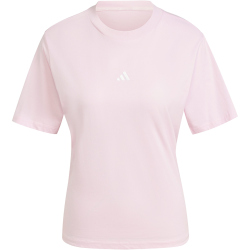 adidas Essentials Small Logo Baumwoll T-Shirt Damen JI6073 - clear pink/white L
