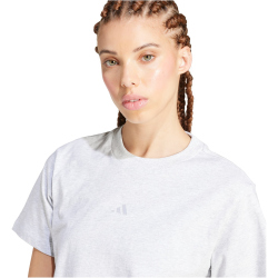 adidas Essentials Small Logo Baumwoll T-Shirt Damen JC5945 - light grey heather/white L