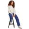 adidas Essentials Small Logo Feelcomfy Sweatshirt Damen JI6069 - wonder alumina/white L