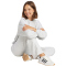 adidas Essentials Small Logo Feelcozy Open-Hem Trainingshose Damen JI6050 - light grey heather/white L