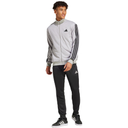adidas Basic 3-Streifen French Terry Trainingsanzug Herren JI8876 - medium grey heather/mgh solid grey S