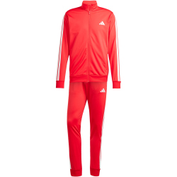 adidas Basic 3-Streifen Tricot Trainingsanzug Herren JX8731 - pure ruby/white S