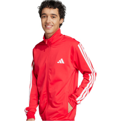 adidas Basic 3-Streifen Tricot Trainingsanzug Herren JX8731 - pure ruby/white S