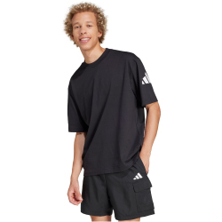 adidas Essentials Loose Fit 3-Streifen Logo T-Shirt Herren JF3615 - black/white M