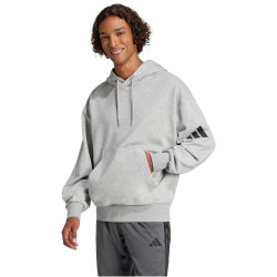 adidas Essentials Loose Fit 3-Streifen Logo French Terry Hoodie Herren JF3591 - medium grey heather/black S