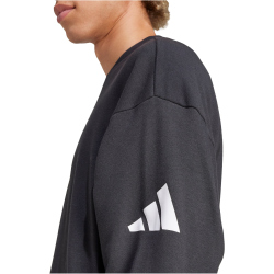 adidas Essentials Loose Fit 3-Streifen Logo Sweatshirt Herren JF3576 - black/white S