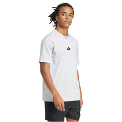 adidas Essentials Small Logo Single Jersey T-Shirt Herren JF1100 - light grey heather/black S
