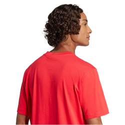 adidas Essentials Small Logo Single Jersey T-Shirt Herren JF1095 - pure ruby/black S
