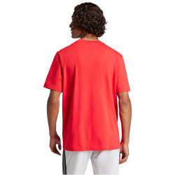 adidas Essentials Small Logo Single Jersey T-Shirt Herren JF1095 - pure ruby/black XXL
