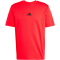 adidas Essentials Small Logo Single Jersey T-Shirt Herren JF1095 - pure ruby/black XXL