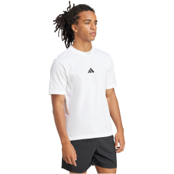 adidas Essentials Small Logo Single Jersey T-Shirt Herren JF1092 - white/black S