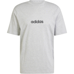 adidas Essentials Linear Single Jersey T-Shirt Herren JE9002 - medium grey heather/black XXL