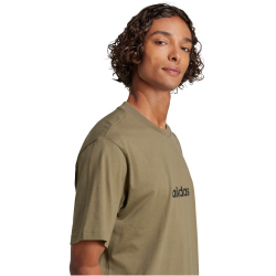 adidas Essentials Linear Single Jersey T-Shirt Herren JE9001 - olive strata/black XS