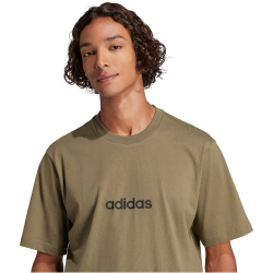 adidas Essentials Linear Single Jersey T-Shirt Herren JE9001 - olive strata/black XS