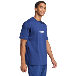 adidas Essentials Linear Single Jersey T-Shirt Herren JE8999 - dark blue/white S