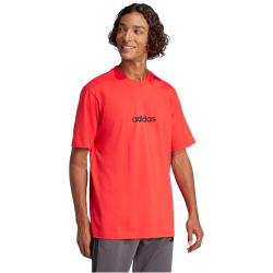 adidas Essentials Linear Single Jersey T-Shirt Herren JE8994 - pure ruby/black XS