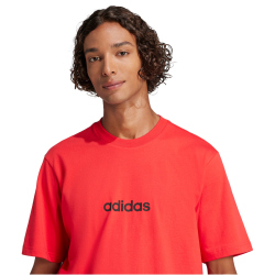 adidas Essentials Linear Single Jersey T-Shirt Herren JE8994 - pure ruby/black XS