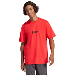adidas Essentials Linear Single Jersey T-Shirt Herren JE8994 - pure ruby/black XS