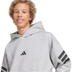 adidas Future Icons 3-Streifen Hoodie Herren JD4847 - medium grey heather S