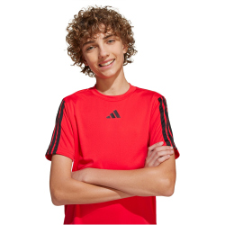 adidas Train Essentials 3-Streifen T-Shirt Jungen JJ1034 - pure ruby/black 128