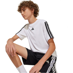 adidas Train Essentials 3-Streifen T-Shirt Jungen JJ1033 - white/black 164