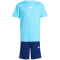 adidas Train Essentials 3-Streifen T-Shirt + Shorts Set Kinder JJ1031 - bright cyan/white 128