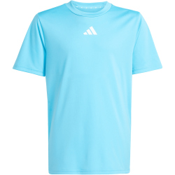 adidas Train Essentials 3-Streifen T-Shirt + Shorts Set Kinder JJ1031 - bright cyan/white 140
