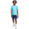 adidas Train Essentials 3-Streifen T-Shirt + Shorts Set Kinder JJ1031 - bright cyan/white 140