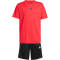 adidas Train Essentials 3-Streifen T-Shirt + Shorts Set Kinder JJ1028 - pure ruby/black 140