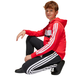 adidas Seasonal Essentials Tiberio 3-Streifen Fleece Jogginganzug Kinder JC7522 - pure ruby/white 176