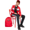 adidas Seasonal Essentials Tiberio 3-Streifen Fleece Jogginganzug Kinder JC7522 - pure ruby/white 176