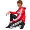 adidas Seasonal Essentials Tiberio 3-Streifen Fleece Jogginganzug Kinder JC7522 - pure ruby/white 176