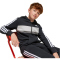 adidas Seasonal Essentials Tiberio 3-Streifen Fleece Jogginganzug Kinder JC7520 - black/white/grey two 128