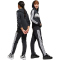 adidas Seasonal Essentials Tiberio 3-Streifen Fleece Jogginganzug Kinder JC7520 - black/white/grey two 128