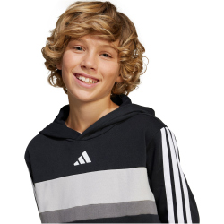 adidas Seasonal Essentials Tiberio 3-Streifen Hoodie Kinder JC7480 - black/white/grey two 152