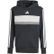 adidas Seasonal Essentials Tiberio 3-Streifen Hoodie Kinder JC7480 - black/white/grey two 152