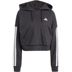 adidas Essentials 3-Streifen French Terry 1/4-Zip Hoodie Damen JN1956 - black/white L