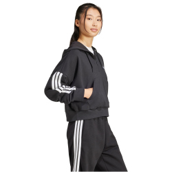 adidas Essentials 3-Streifen French Terry 1/4-Zip Hoodie Damen JN1956 - black/white L
