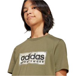 adidas Camo Linear Graphic T-Shirt Jungen JX6872 - olive strata 128