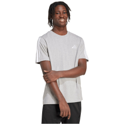 adidas 3-Streifen T-Shirt Herren JV6786 - medium grey heather 3XL