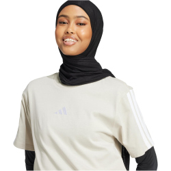 adidas Essentials 3-Streifen Baumwoll T-Shirt Damen JM2409 - wonder alumina/white XS